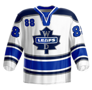 Maillot de hockey sur glace en twill personnalisé 100 % polyester, uniforme d'équipe par sublimation, logo, nom et numéro brodés, vente en gros OEM - Product Image 5