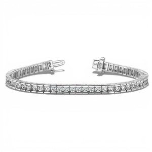 Bracelet tennis en or 18 carats serti de diamants ronds - Product Image 1