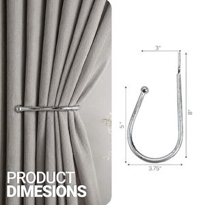 Attaches de rideaux en métal en forme de U, crochet en fer classique avec extrémité sphérique, finition de surface lisse pour draperies de fenêtre - Product Image 2