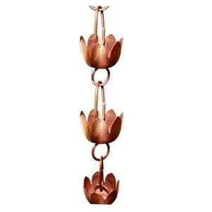 Cadena de Lluvia de Cobre de Alta Calidad con Diseño de Loto para Hogar y Jardín, Exportador Mayorista a Nivel Mundial - Product Image 6