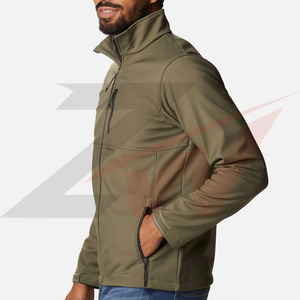 Veste softshell pour homme de haute qualité, tissu en toile, confortable pour l'automne et l'hiver, coupe régulière, coupe-vent, sur mesure - Product Image 1