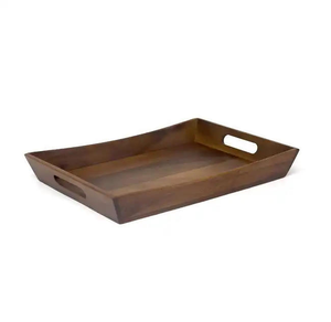 Bandeja de Servicio Decorativa de Madera con Asa de Metal de Gran Tamaño, Colección de Madera de Decor World Expo - Product Image 3