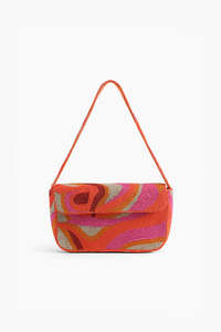 Sac Baguette Élégant en Toile de Coton Faite Main avec Broderie de Perles, Sac à Bandoulière Tendance pour Femme, Sac à Main de Soirée Designer avec Perles de Rocaille - Product Image 2