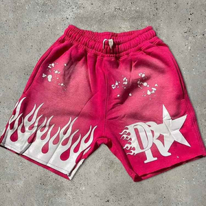 Wholesale High Street Acid Wash 100%Cotton Custom Screen Printing Logo Length Shorts Quick Dry Eco-Friendly 220 GSM - Product Image 4