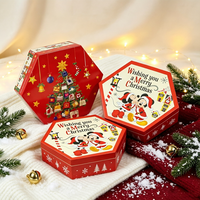 Boîte cadeau de parfum de Noël personnalisée, insert en velours, design gaufré à l'or, fermeture magnétique rigide hexagonale pour parfum de fêtes