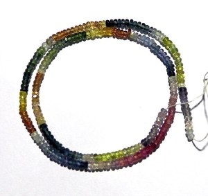 Collier de perles facettées en saphir multicolores naturels, perles en pierre précieuse bleue véritable, perles en vrac pour bijoux fins, vente en gros - Product Image 4