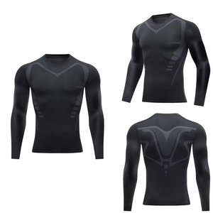 High Quality Full Sleeve Men Swimming <b>Surfing</b> Rash Guard Compression Tops Wholesales Men T Shirt MMA Rash guards - Product Image 3