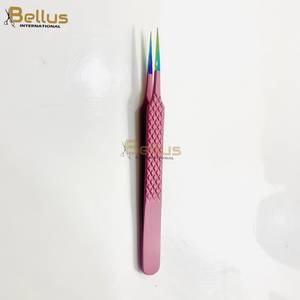 Pinzas Profesionales para Extensión de Pestañas Rectas de Color Rosa, Acero Inoxidable de Grado Quirúrgico Antiestático - Product Image 4
