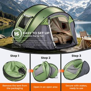 Tenda Pop-up Invernale per 4 Persone, Impermeabile, Tenda Familiare Istantanea con Tettoia Frontale - Product Image 2