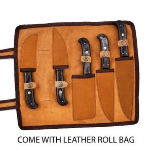 Juego de Cuchillos LEGACY BLADES de Damasco, Más Vendidos, con Mango de Madera, Forjados a Mano, Cuchillos de Cocina para Chef con Bolsa de Cuero Enrollable, Venta al Por Mayor - Product Image 6