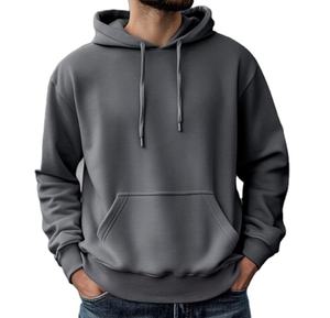 Sweat à capuche publicitaire en coton de couleur unie de qualité supérieure avec logo personnalisé Culture d'entreprise Vêtements de travail avec capuche à fermeture à boucle pour hommes - Product Image 1