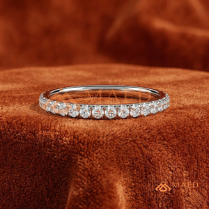 Anillo de eternidad con diamantes cultivados en laboratorio de corte brillante redondo, anillo de boda de moissanita de eternidad completa, plata de ley 925, anillo de promesa. - Product Image 1