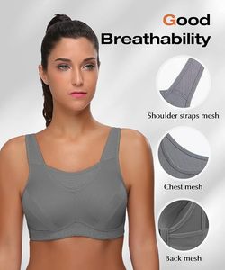 Women's <b>Plus</b> <b>Size</b> Quick-Dry Breathable Anti-Bacterial Spandex/Nylon <b>Sports</b> <b>Bra</b> for Gym Yoga Running Front Customized S-4xL <b>Sizes</b> - Product Image 2