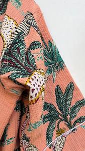 Bata Kimono de Algodón para Spa, Estampado Floral, Ligera, para Descansar - Product Image 4