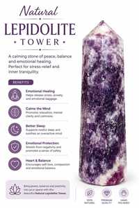 Torre de Lepidolita al por Mayor, Cristal Natural Curativo para la Tranquilidad, Bienestar Emocional y Manejo del Estrés - Product Image 2