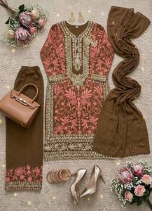 Trajes Punjabi para mujer, traje Farshi Salwar Kameez con lentejuelas y bordados, diseño indio, para bodas, fiestas, festivales, vestido abaya. - Product Image 2