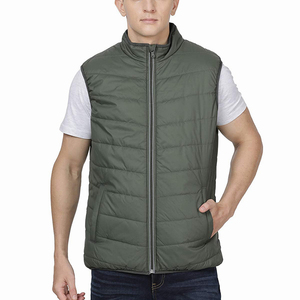 Men's Lightweight Windproof Quilted Puffer Vest Customizable Logo Design Autumn Warm Casual Outer Wear Style 100% Polyester - Product Image 3