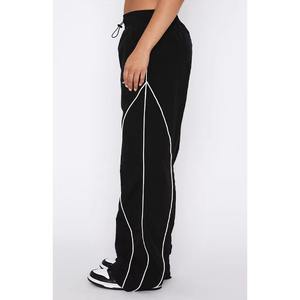 Nouveau design – Pantalon décontracté à jambe large en coton et lin, style urbain, grande taille, coupe ample pour femme - Product Image 6