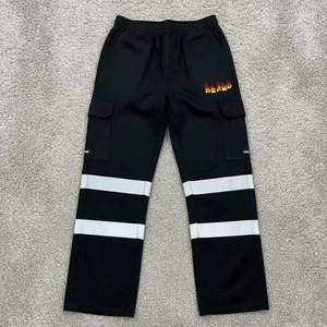 Pantalon de survêtement noir réfléchissant pour homme avec plusieurs poches, taille élastique, style décontracté, pour l'automne - Product Image 6