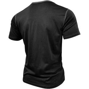 Nouveau T-shirt Henley Homme 2026 – Manches Courtes, Bordures Contrastées, Coton Décontracté, Coupe Slim, Idéal Été - Product Image 2