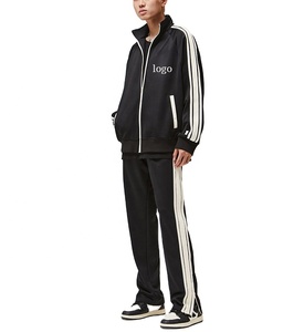 2024 haute qualité fermeture éclair survêtement unisexe piste sueur jogging costume deux 2 pièces survêtement ensemble pour hommes - Product Image 2
