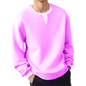 เสื้อสเวตเชิ้ตคอกลมโอเวอร์ไซส์ สีพื้น ผ้าถัก ทรงพอดีตัว แขนยาว ผู้ชาย สไตล์ลำลอง สำหรับฤดูใบไม้ร่วง - Product Image 6