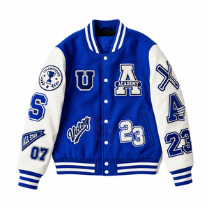 Chaqueta Universitaria de Béisbol Personalizada para Hombre, con Mangas de Cuero y Bordado Chenille de Alta Calidad, Fabricada por OEM - Product Image 6