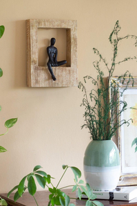Sculpture murale artisanale en bois de manguier, art mural rustique en bois fait main, décoration murale en bois naturel pour salon et chambre à coucher - Product Image 2