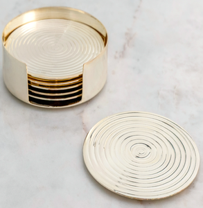 Sous-verres en laiton de style vintage, estampillés d'un motif de blason équestre royal, disponibles à prix de gros. - Product Image 4