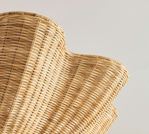 Handcrafted Natural Woven Rattan Wall <b>Sconce</b> Artistic Textured Wall Light Rustic Boho Accent <b>Lighting</b> Decorative Interior Lamp - Product Image 3