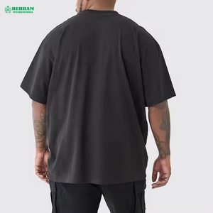 T-shirt habillé élégant pour homme, coupe oversize, 100 % coton respirant, col confortable, manches longues, 220g, brodé, idéal pour l'été - Product Image 2