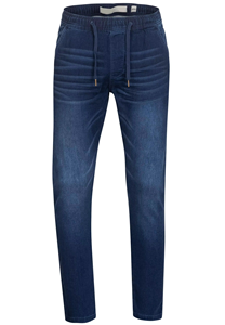 Jeans en denim stretch décontractés pour hommes, coupe droite, style streetwear, respirants, délavés, bleu et noir, collection printemps, vente en gros - Product Image 1
