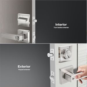 Set di 4 Pezzi in Nichel Satinato con Serratura a Chiave e Combinazione per Porta d'Ingresso con Catenaccio di Sicurezza - Product Image 4