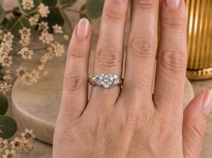 Romantic Moissanite 2CT Heart Cut Crossover Band <b>Ring</b> Original 925 Silver Proposal Gift for Lovers Charms - Product Image 2