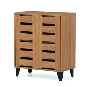 Zapatero de 4 Niveles Estilo Rústico con Puerta de Rejilla para Organizar tu Calzado - Product Image 4