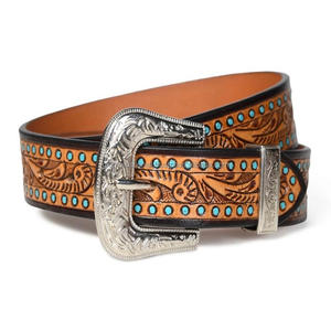 Cinturón de Cuero Occidental de Grano Completo con Grabado Floral de Alta Calidad para Hombre y Mujer, se Aceptan Pedidos al por Mayor - Product Image 4