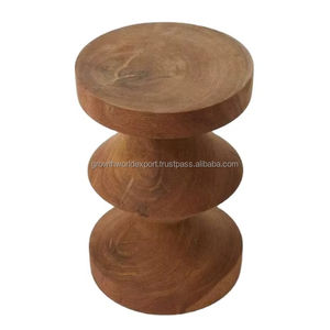 Mesa Auxiliar de Madera de Mango, Taburete de Madera, Mesa Auxiliar Moderna, Muebles Hechos a Mano para Sala de Estar, Muebles Nuevos 2026 - Product Image 1
