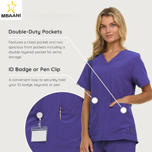 Women's <b>Scrub</b> <b>Set</b>, 9-Pocket Breathable & Stretchy Pants & Tops - Product Image 2
