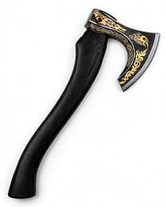 Custom Handmade Hand Axe Camping Hatchet with <b>Etched</b> Scrollwork & Wooden Handle - Product Image 5