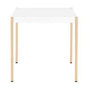 Tavolino Quadrato Bianco e Oro con Gambe in Metallo, Eleganti Tavolini da Caffè - Product Image 4