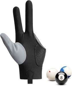 Growsport Professional Polyester Billiard Gloves Thin Half-Finger Breathable Anti-Slip UV Protection <b>Hook</b> & Loop Closure - Product Image 6