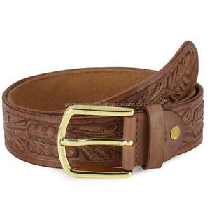 Cinturón de cuero vaquero occidental para hombre, cinturón de cuero occidental personalizado de alta calidad con diseño floral hecho a mano - Product Image 5