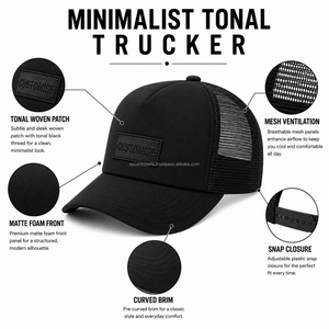 Gorra Trucker Lisa para Hombre, Malla Trasera, Cierre a Presión, Personalizable con Logotipo, Impresión y Bordado, Venta al Por Mayor - Product Image 6