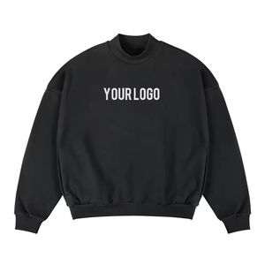Pulls amples à col montant en coton avec logo personnalisé, manches longues, confortables, pour hommes, avec poches 2026 - Product Image 6