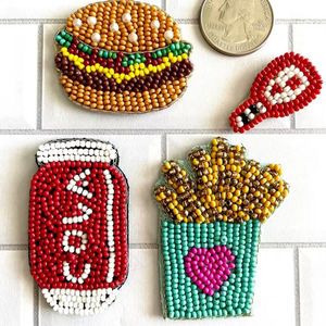 Modernos dijes de cuentas de semillas hechos a mano para bolsos, elegantes dijes de cuentas de semillas para bolsos tote de Glowin Fashion - Product Image 1