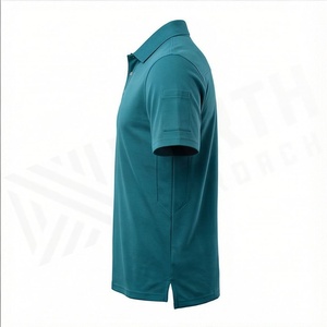 เสื้อถักสีพื้นสำหรับผู้ชาย ผ้าฝ้าย 100% ระบายอากาศได้ดี สำหรับใส่เป็นเสื้อเชิ้ตแขนกุด สไตล์ลำลอง สีเขียวอมฟ้า - Product Image 3