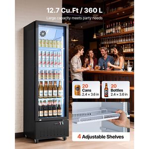 Réfrigérateur commercial à porte vitrée 12,7 pi³ – Réfrigérateur vertical pour boissons - Product Image 2