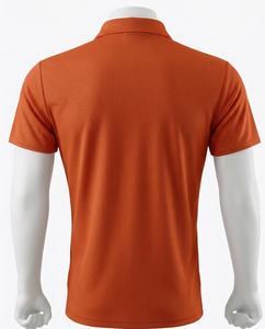 เสื้อโปโลผู้ชายสีส้ม แขนสั้น ปกพับได้ ทรงปกติ โพลีเอสเตอร์ 100% สีพื้น ทุกฤดูกาล - Product Image 2
