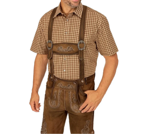 Lederhosen bavaroises de luxe pour l'Oktoberfest – Costume traditionnel allemand pour homme avec broderie folklorique complexe - Product Image 2