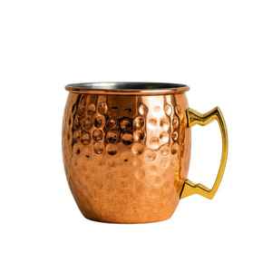 Tasses en cuivre écologiques avec logo personnalisable, fabriquées à la main, style classique, mug à bière Moscow Mule, cadeau d'affaires, prix compétitif - Product Image 4